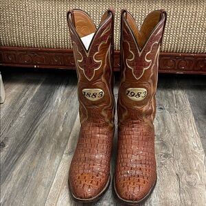 VTG RARE Lucchese Centennial Edition Peanut Hornback Lizard Mens Size 10 C